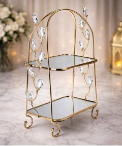 ZEYVE DROPPED STONE 2-TIER SHELF 40x25x15cm *6